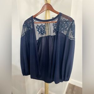 Navy blue light weight cardigan.